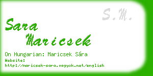 sara maricsek business card
